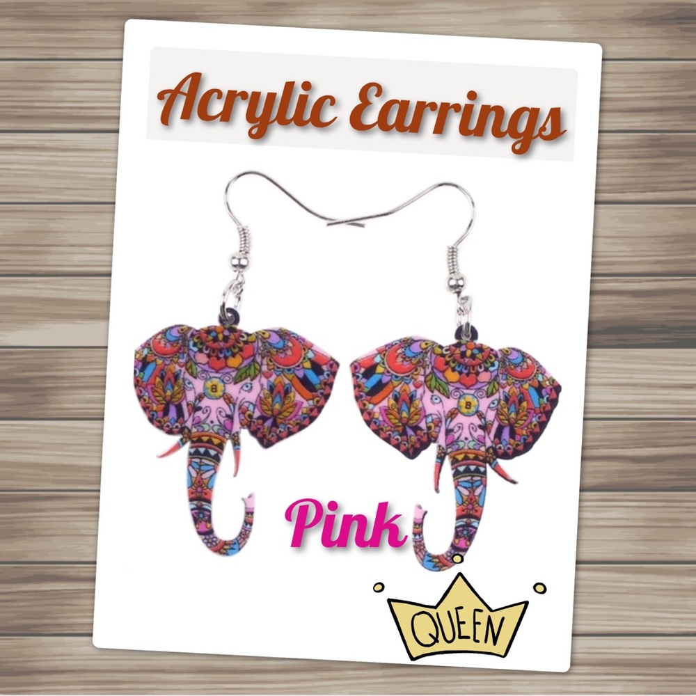 Elephant Acrylic Earrings